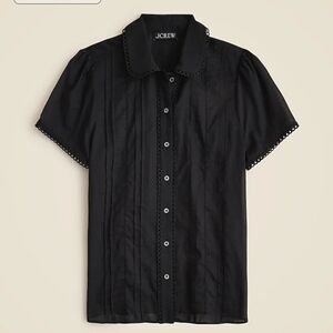 J crew Button-up short-sleeve shirt in cotton voile Black 2 6